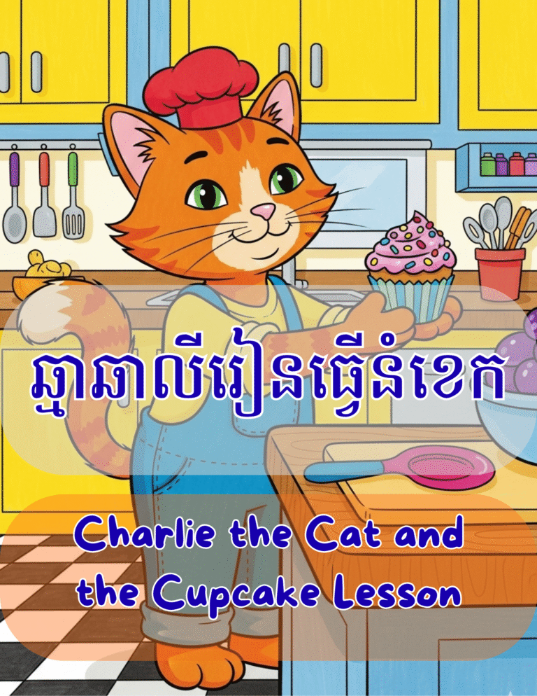 កូនឆ្នា ឆាលី រៀនធ្វើនំខេក | Charlie the Cat and the Cupcake Lesson
